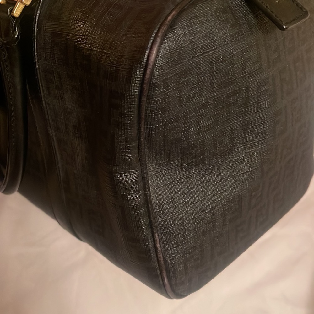 Fendi Black Zucchino Canvas Forever Boston Bag - Picture 11 of 14